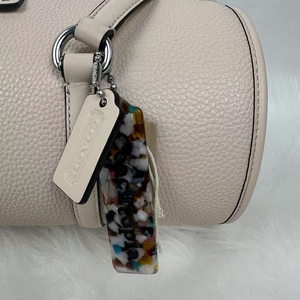 Coach Barrel Shoulder Bag In Coachtopia Leather In Chalk Rainbow CT382 NWT - Picture 7 of 8